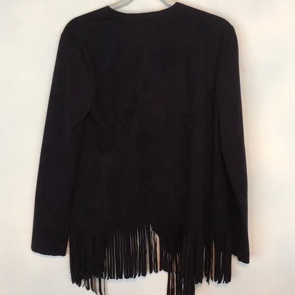 EUC Wayf Fringed Open Faux Suede Jacket - Picture 3 of 4